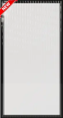Crystal Glass (CG) sample door, ribbed glass insert, dark edge