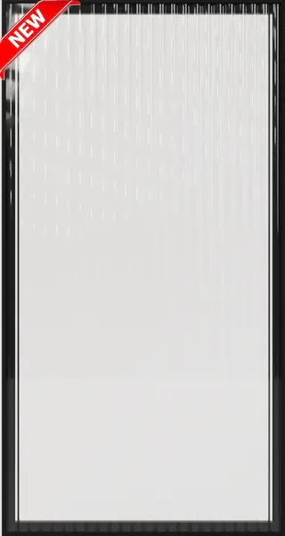 Crystal Glass (CG) sample door, ribbed glass insert, dark edge