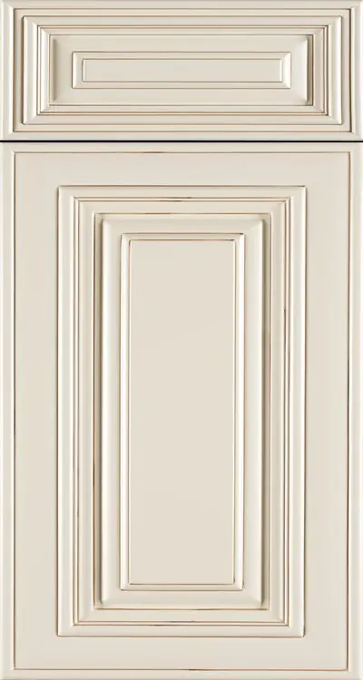 Charleston White (CW) sample door, raised panel with applied detail