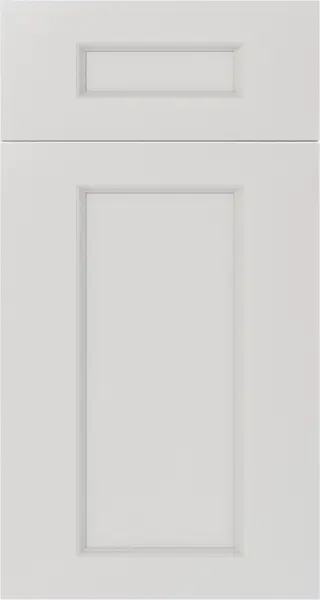 Double Dove White (DDW) sample door, double-step shaker, full overlay