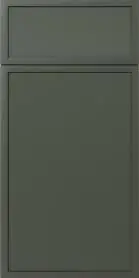 Slim Aston Green (SAG) sample door, slim-rail shaker, full overlay