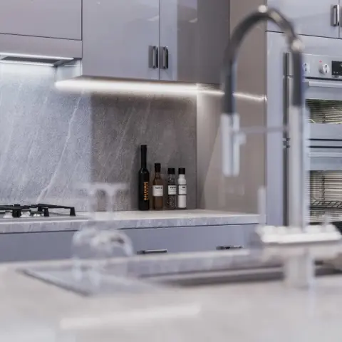 Gray contemporary kitchen cabinet inspiration