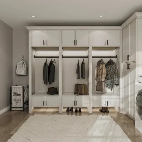 White wardrobe and laundry wall cabinet inspiration