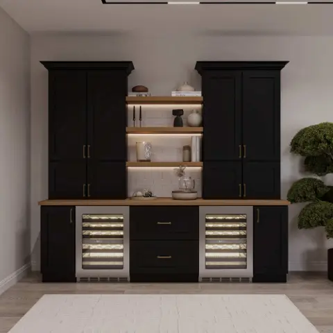 Black beverage cabinetry wall cabinet inspiration