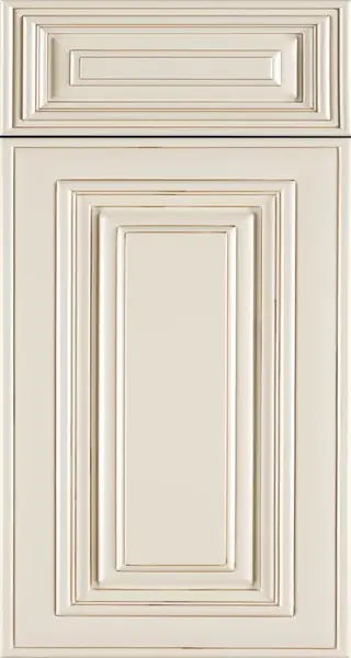 Charleston White (CW) sample door, raised panel with applied detail